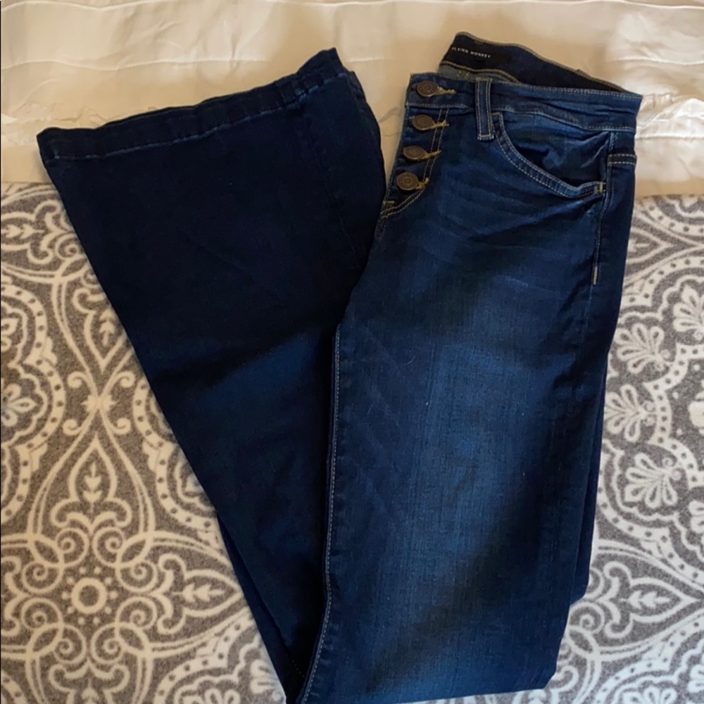 Flying Monkey Mid Rise Flare Jeans